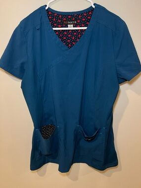 Koi Basics Medical Scrub V-Neck Top Blue Teal